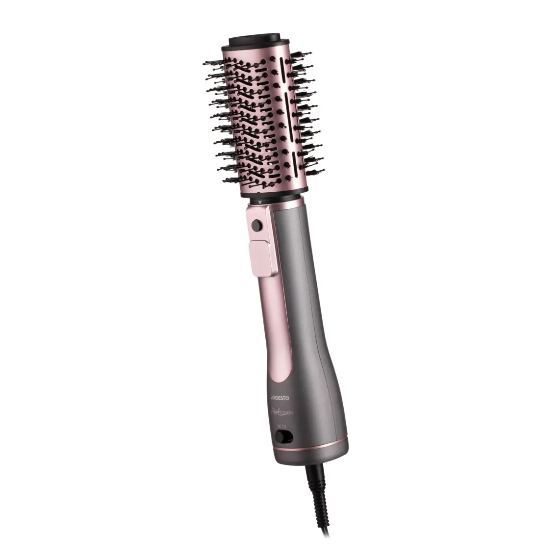 თმის საშრობი Ardesto Hair Dryer Brush Pink Touch, 1200W, 2 speeds, 2 temperature settings, ionization, LED-display, 4 attachments, gray+pink