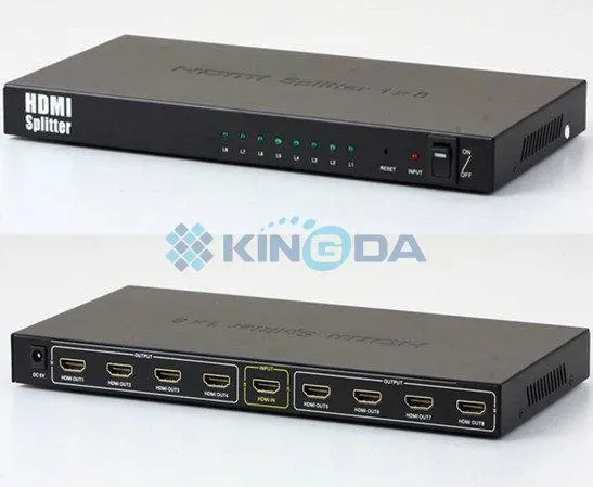 KDSP0108, Kingda, HDMI Splitter1x8,with 3Dsupport,with power supply