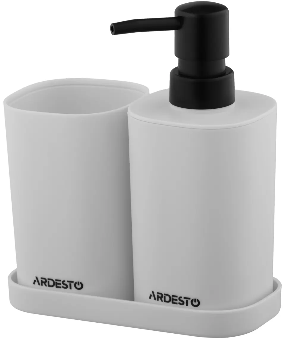 ARDESTO Bathroom set Vigor 380ml, 3 items, polypropylene, grey
