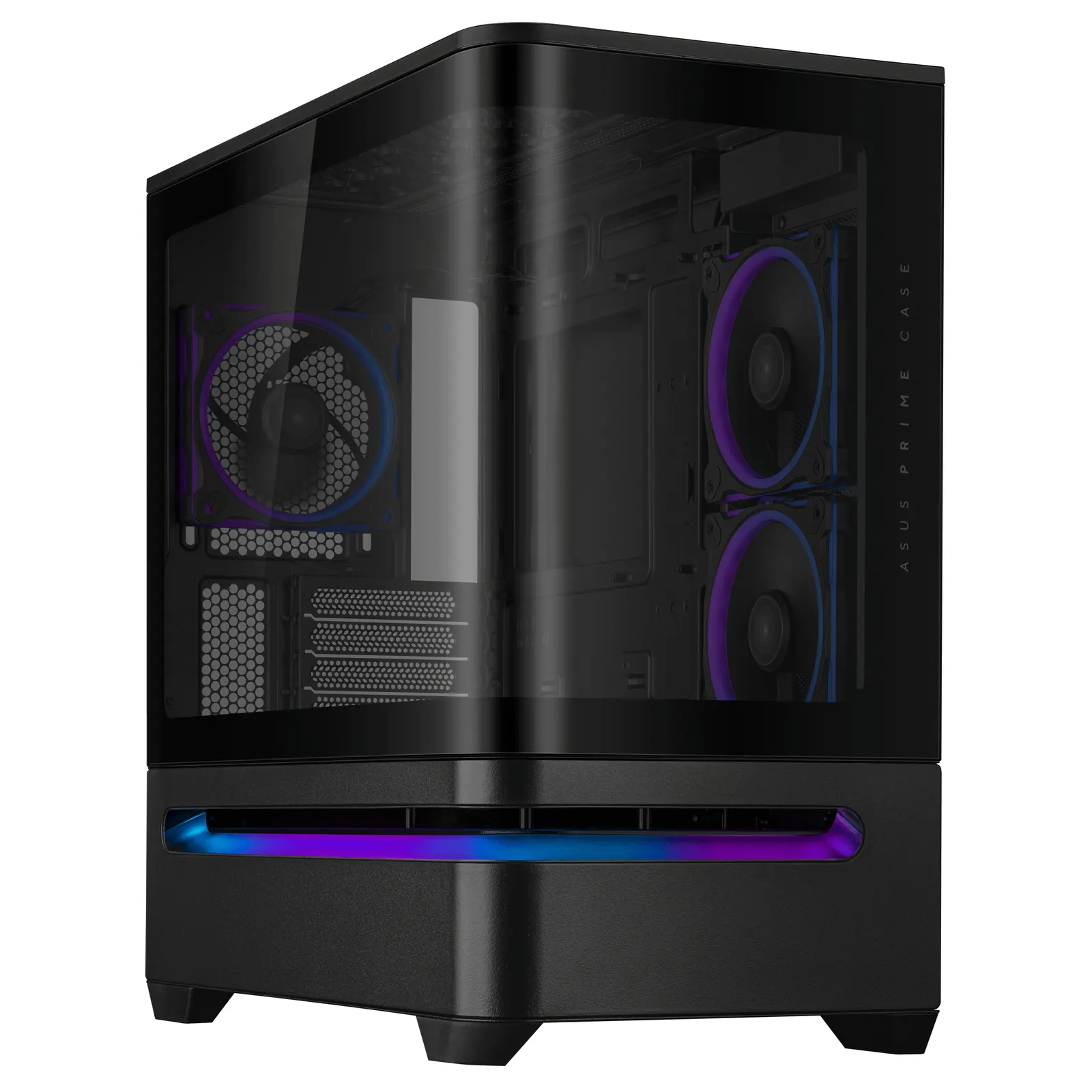ქეისი ASUS Prime AP202 Tempered Glas, without PSU, 2xUSB3.2, 1xUSB Type-C, Tempered Glass side, mATX, Black 90DC00P0-B19000