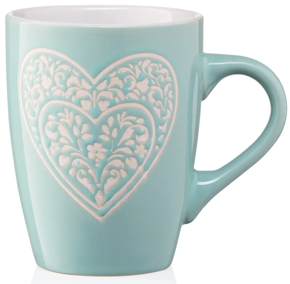 კათხა Mug ARDESTO Heart, 330ml, ceramics, light blue