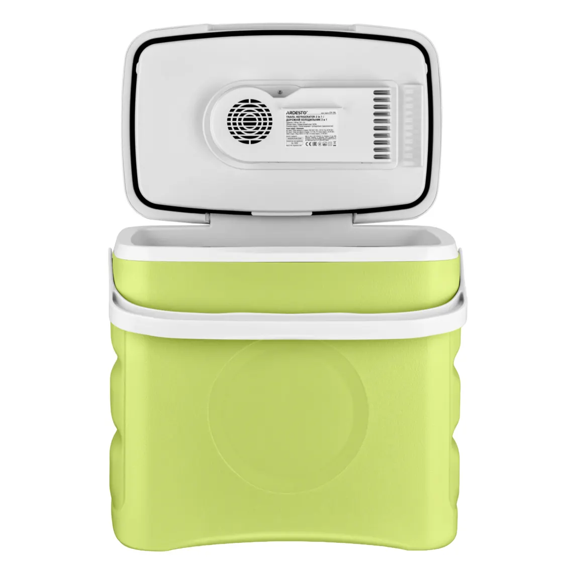 ARDESTO travel refrigerator, 2in1, 29l, 220/12V, heating 55°C, cooling 18-20°C, USB port, 5kg, light green