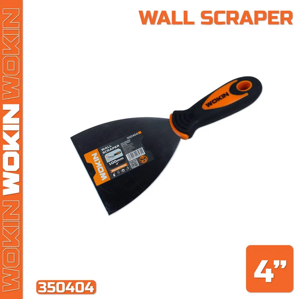Wall scraper with plastic handle Wokin 350404, 100mm, Wall Scraper (Industrial), Black/Orange