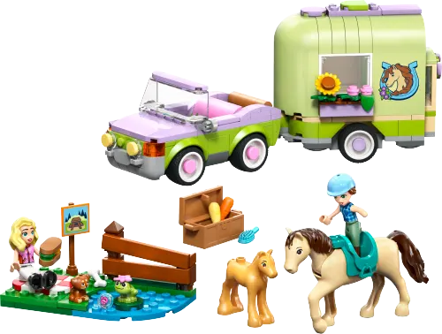 კონსტრუქტორი LEGO Friends Horse & Baby Foal Trailer 42695