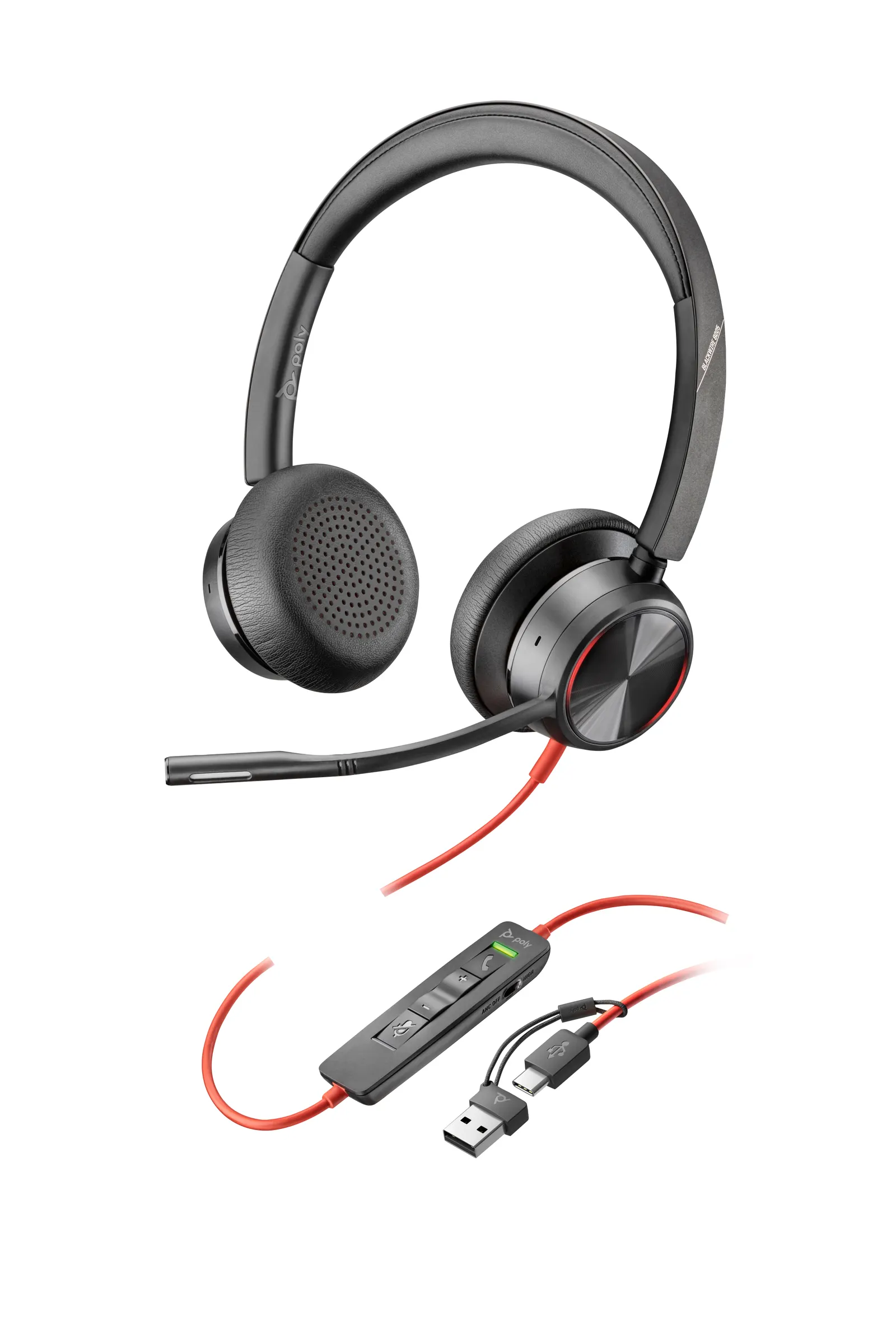 ყურსასმენი Poly BlackWire 8225 Wired On-ear Black