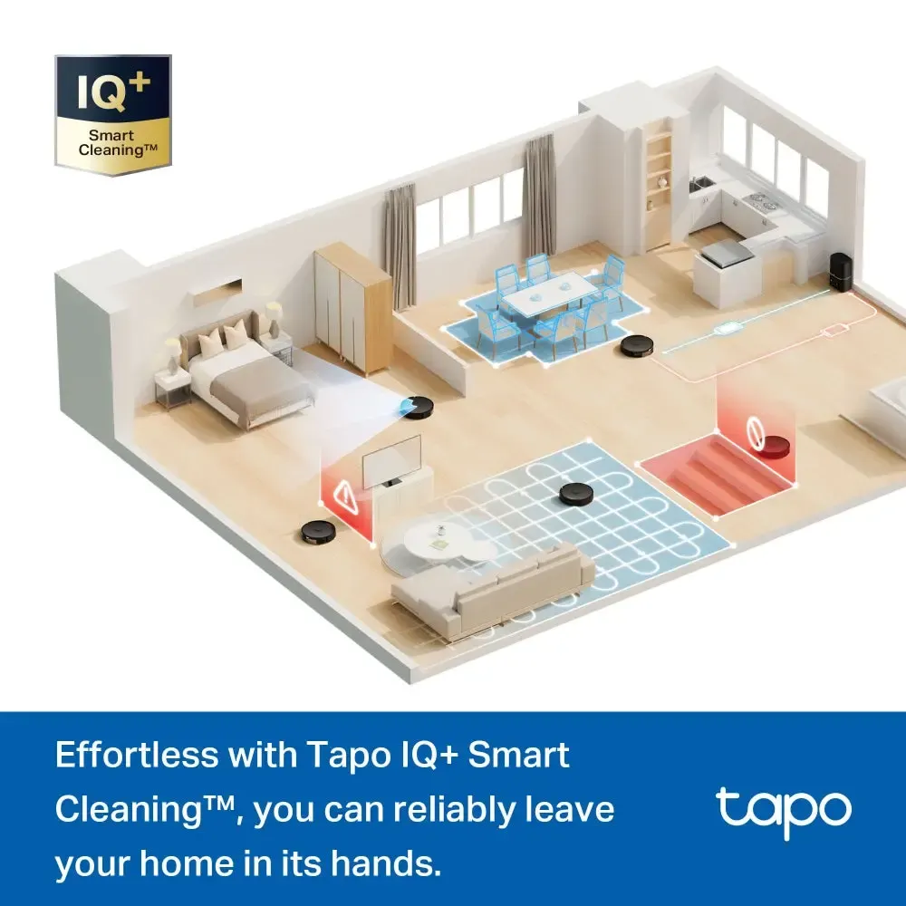 TP-Link, Tapo RV30 Max Plus, Robot Vacuum Cleaner, Black