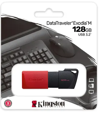 KINGSTON, DTXM/128GB, USB3.2 Gen 1, Black + Red