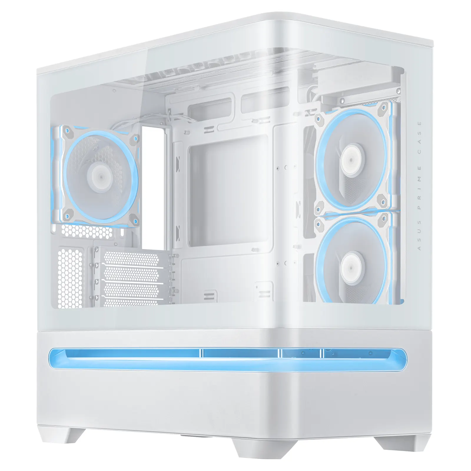 ASUS Prime AP202 Tempered Glas, without PSU, 2xUSB3.2, 1xUSB Type-C, Tempered Glass side, mATX, WHITE 90DC00P3-B19000