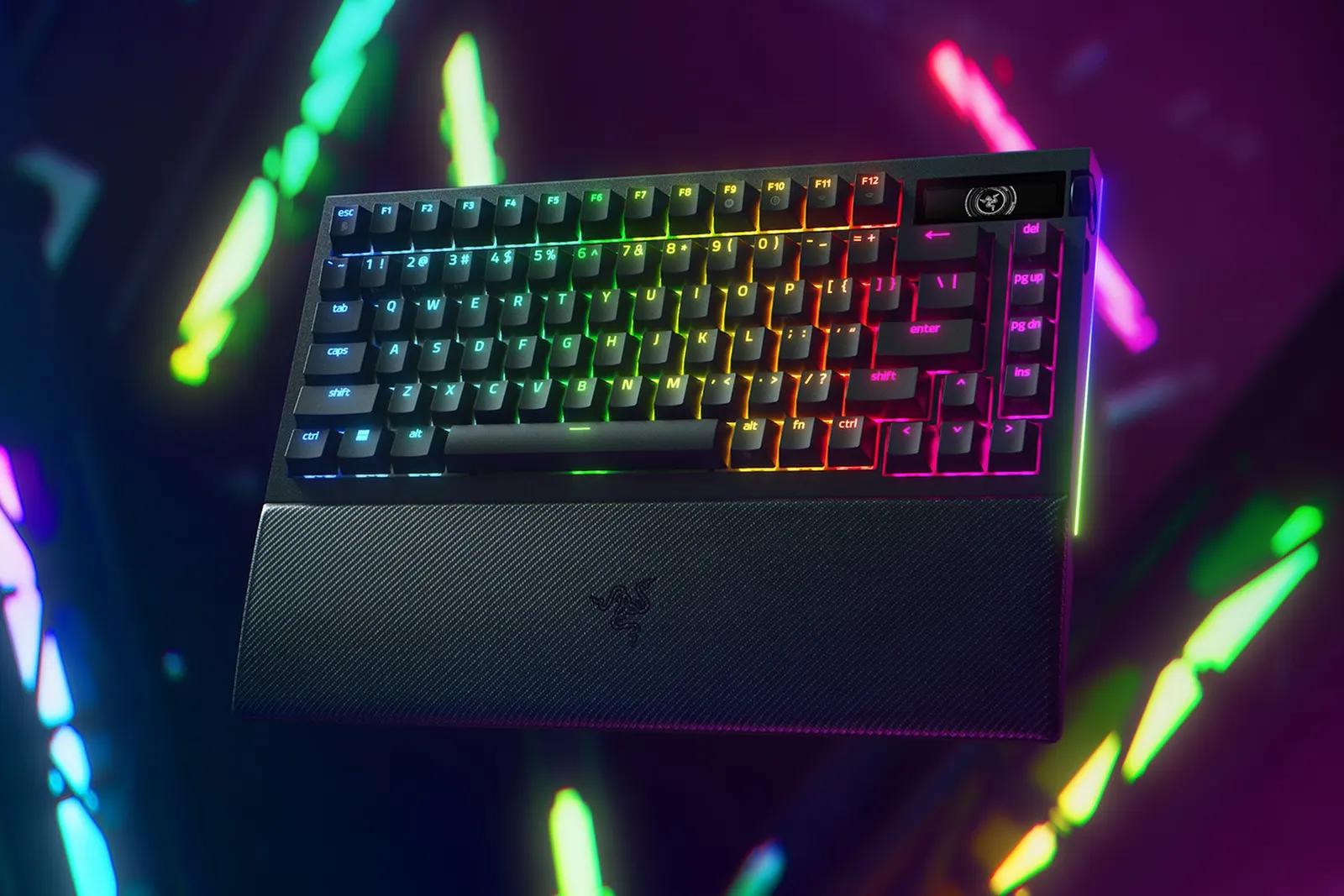 Razer Keyboard mechanical BlackWidow V4 Pro 75%, 81key, Mechanical Switches Gen-3, USB-A/WL/BT, EN, RGB, blck