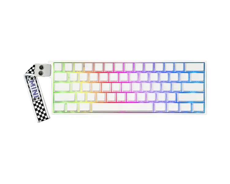 კლავიატურა AULA MINI60 HE PRO Tri-Mode Wireless Side-engraved keycaps Gaming Keyboard White (Mistcloud Magnetic Switch)
