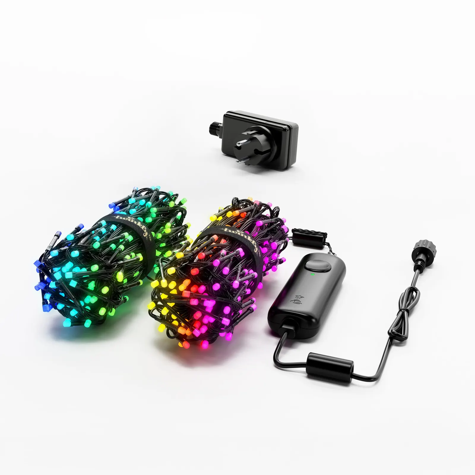 სმარტ განათება Smart LED garland Twinkly Cluster RGB 400, Gen II, IP44, length 6m, cable black