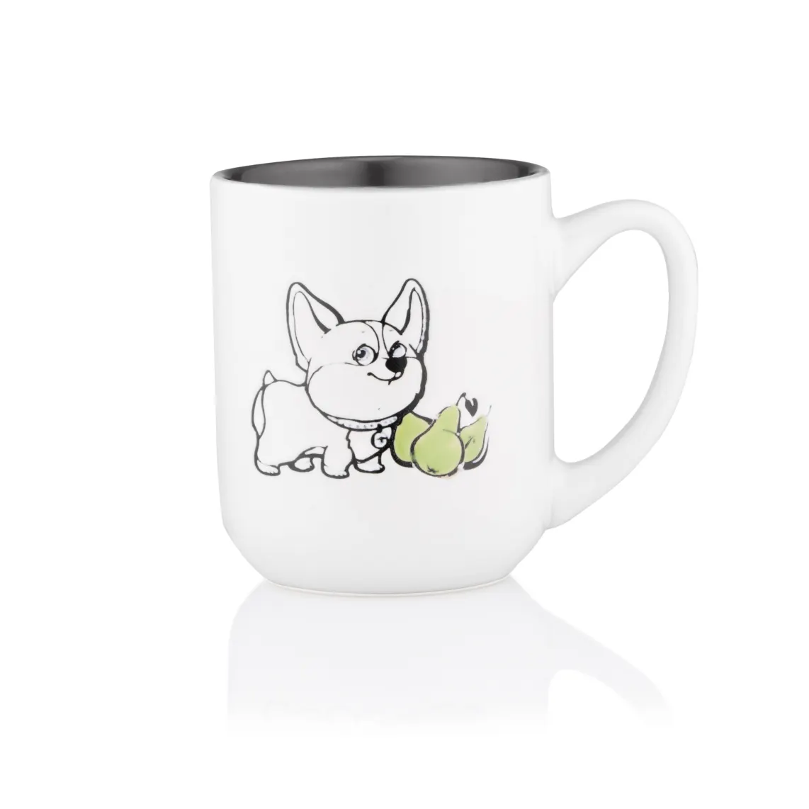 კათხა Mug ARDESTO Corgi, 380ml, ceramic, white-gray