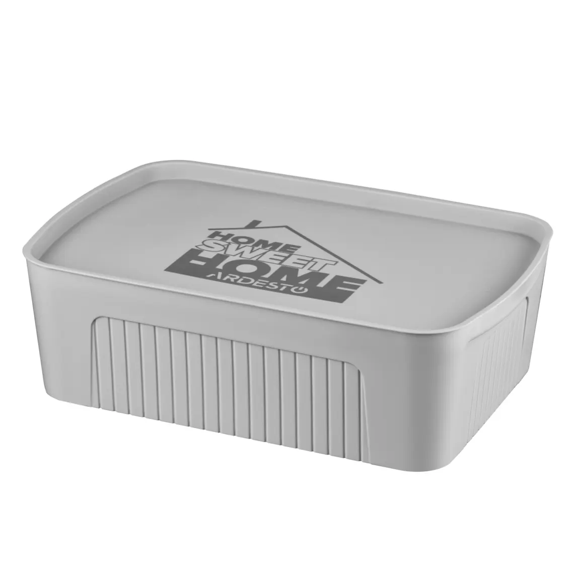 Ardesto Storage box with lid 45.5x31x14cm, 13l, plastic PP, grey
