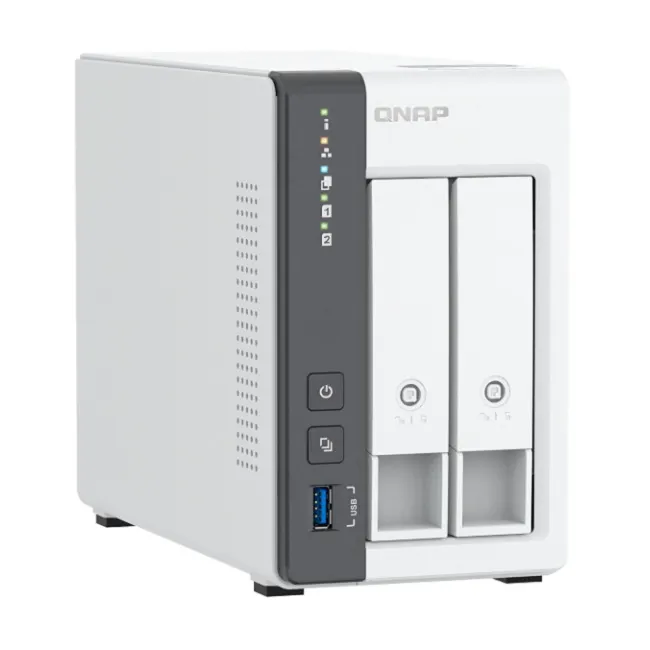 2-bay ARM 4C 2.0GHz ; 2 x SATA 6Gb/s 3.5"/2.5"; 4GB RAM on-board; 1 x GbE; 1 x 2.5GbE ; 1 x USB3.2 Gen1 and 2 x USB2.0