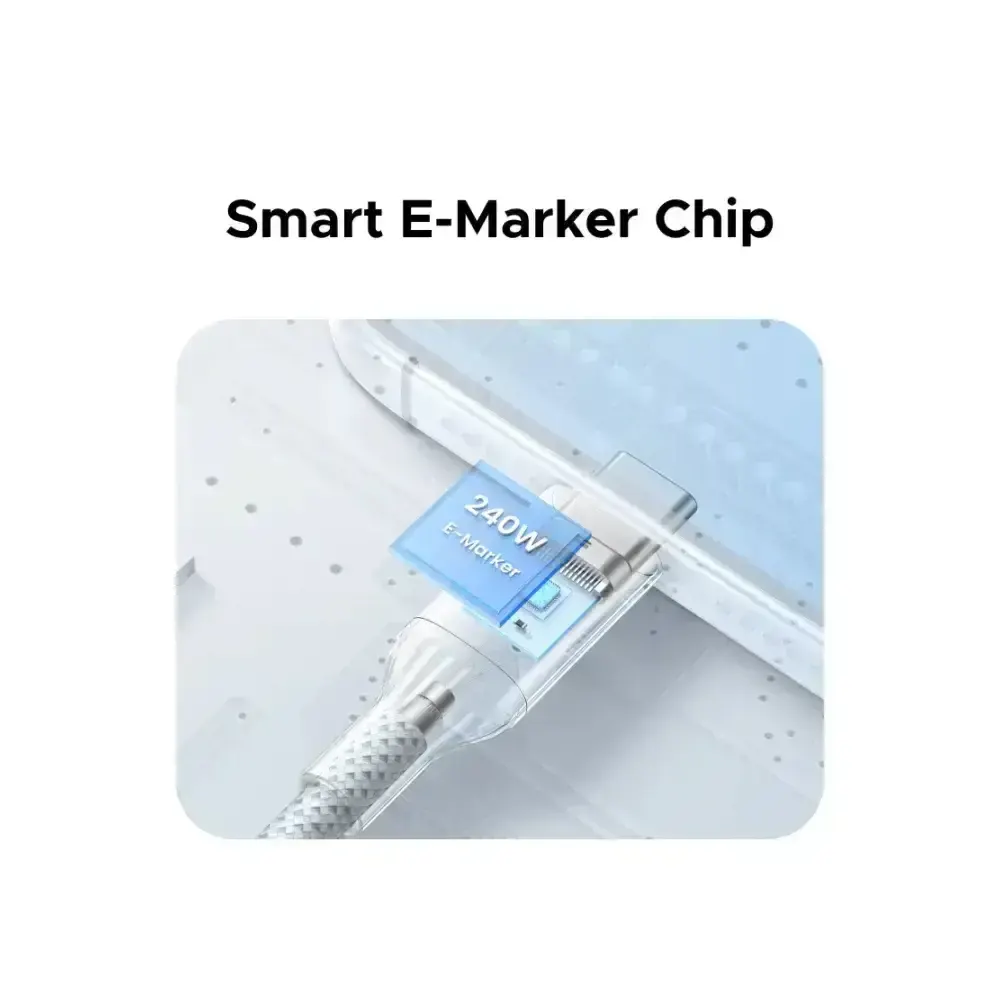 USB კაბელი UGREEN L534 (75731), 240W, Type-C To Type-C PD Fast Charging Cable, 1m, Blue