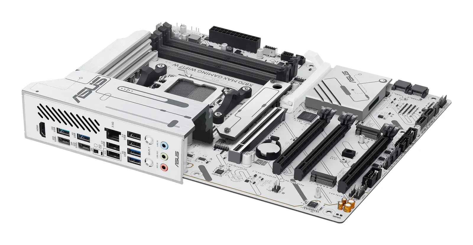 დედაპლატა ASUS Motherboard X870 MAX GAMING WIFI7 W sAM5 X870 4xDDR5 M.2 HDMI USB Type-C WiFi BT ATX white