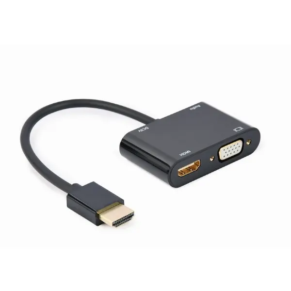 HDMI ადაპტერი Gembird HDMI(M) to HDMI(F) + VGA Adapter