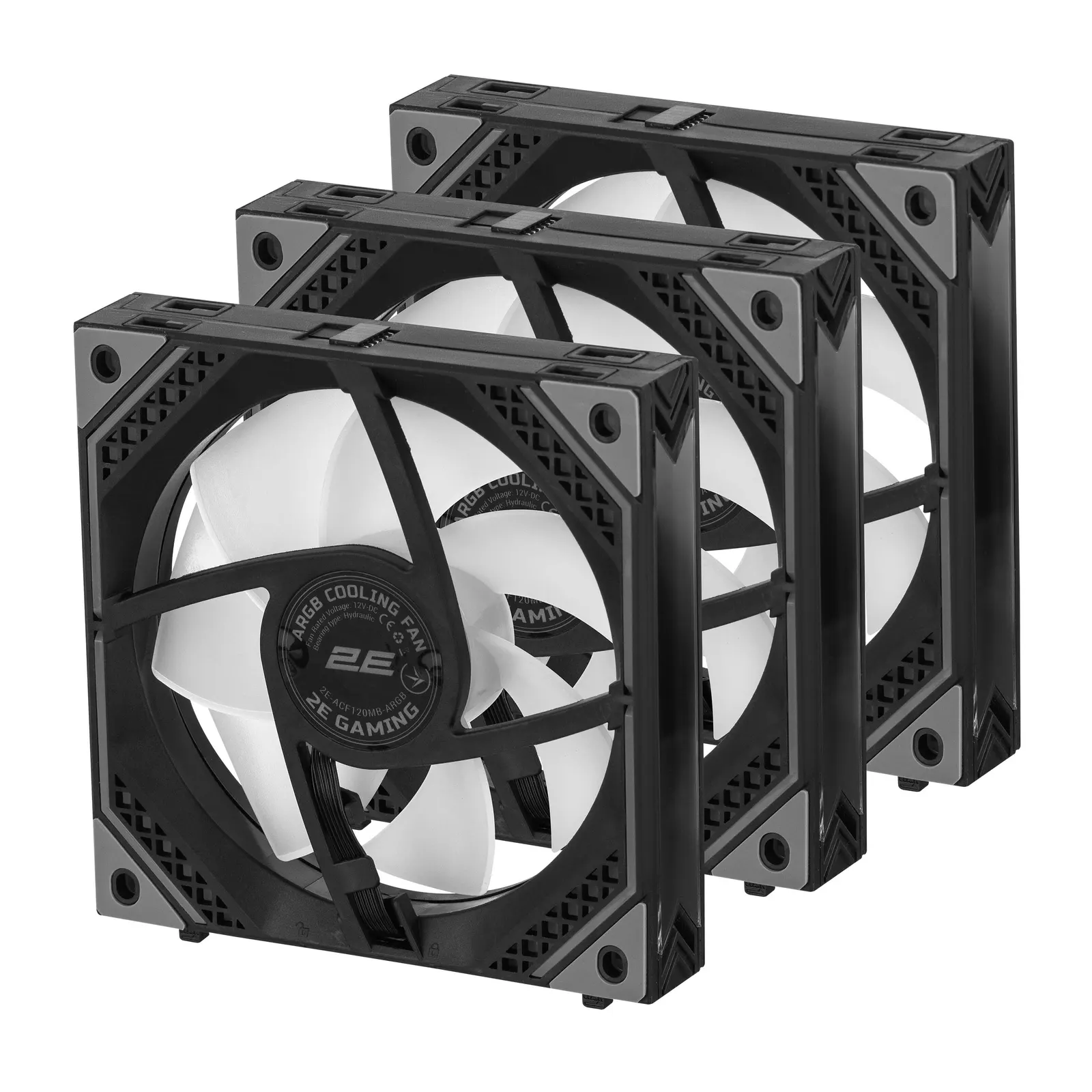 ქეისის ვენტილატორი 2E GAMING Case Fan Air Cool Magic Mirror ACF120MB-ARGB, 3x120mm, 2000rpm, 4pin PWM +5VARGB, 20.5dBa, black