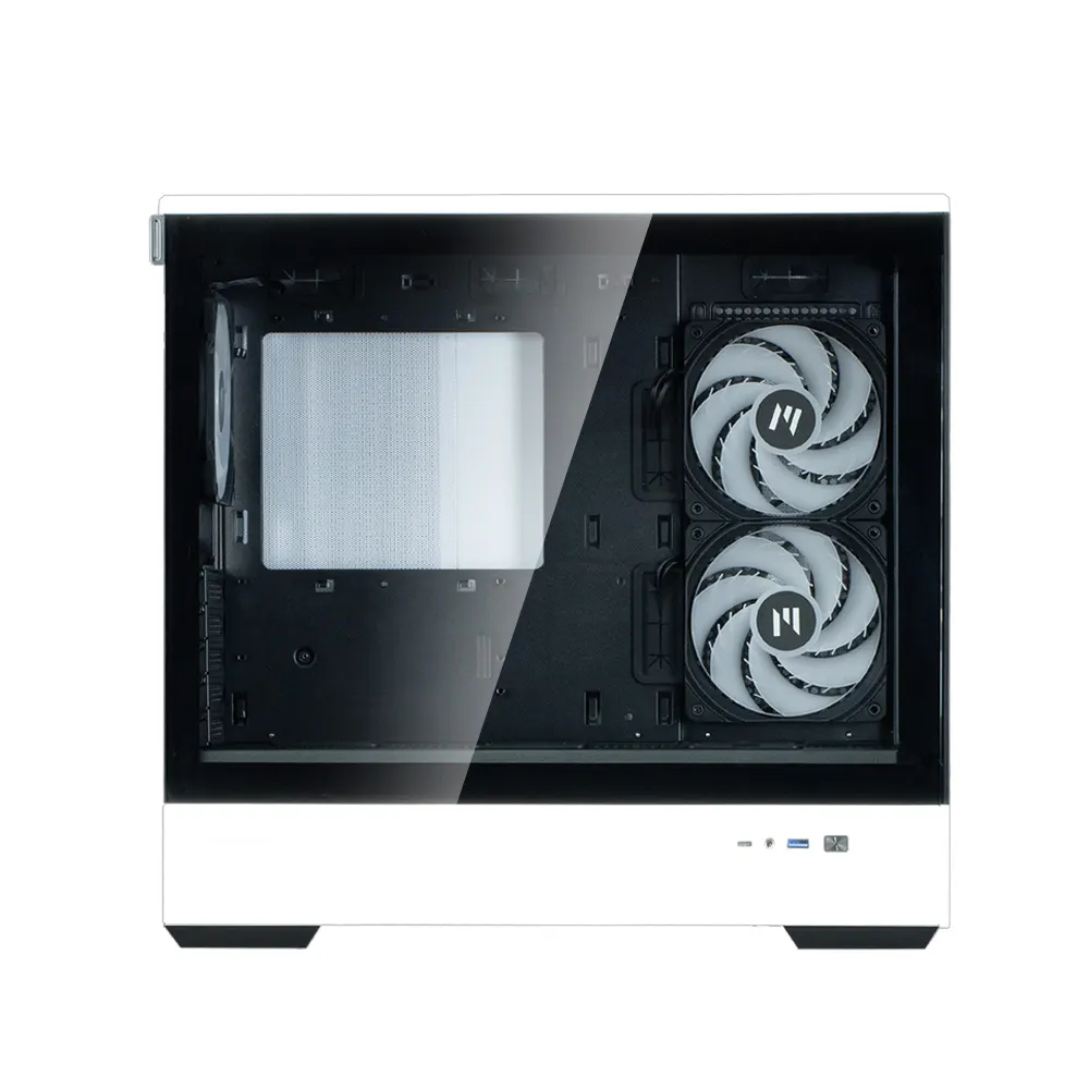 ქეისი Zalman PC case P30 without PSU, 1xUSB3.0, 1xUSBType-C, 3x120mm ARGB, VGA 420mm, LCS ready, TG Side Panel, mATX, black/white