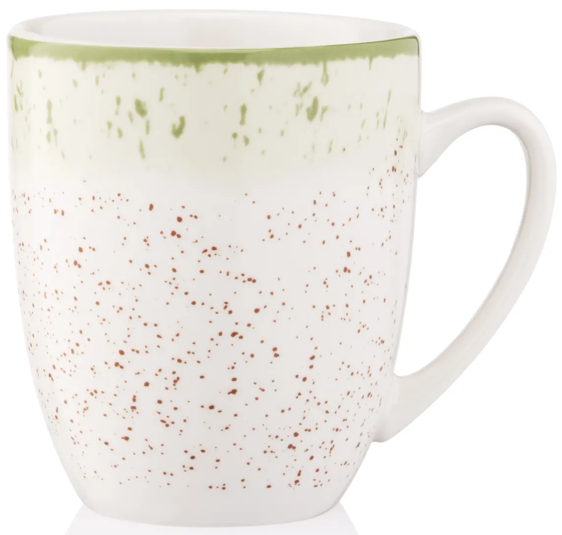 კათხა Ardesto Mug Siena, 360ml, porcelain, white-green