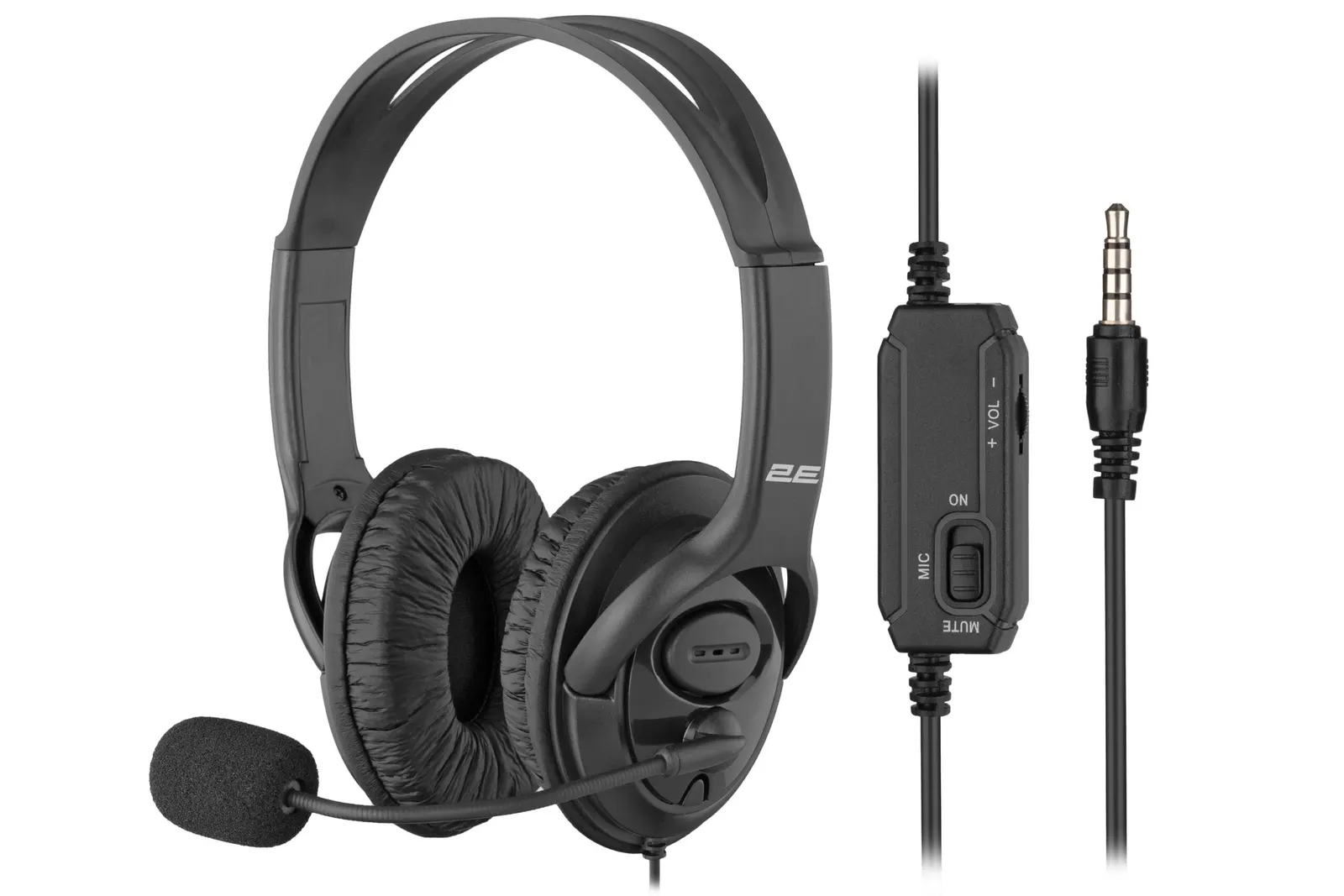 2E PC headset stereo Over-ear CH13 mini-jack, omni-mic, 1.2m, black