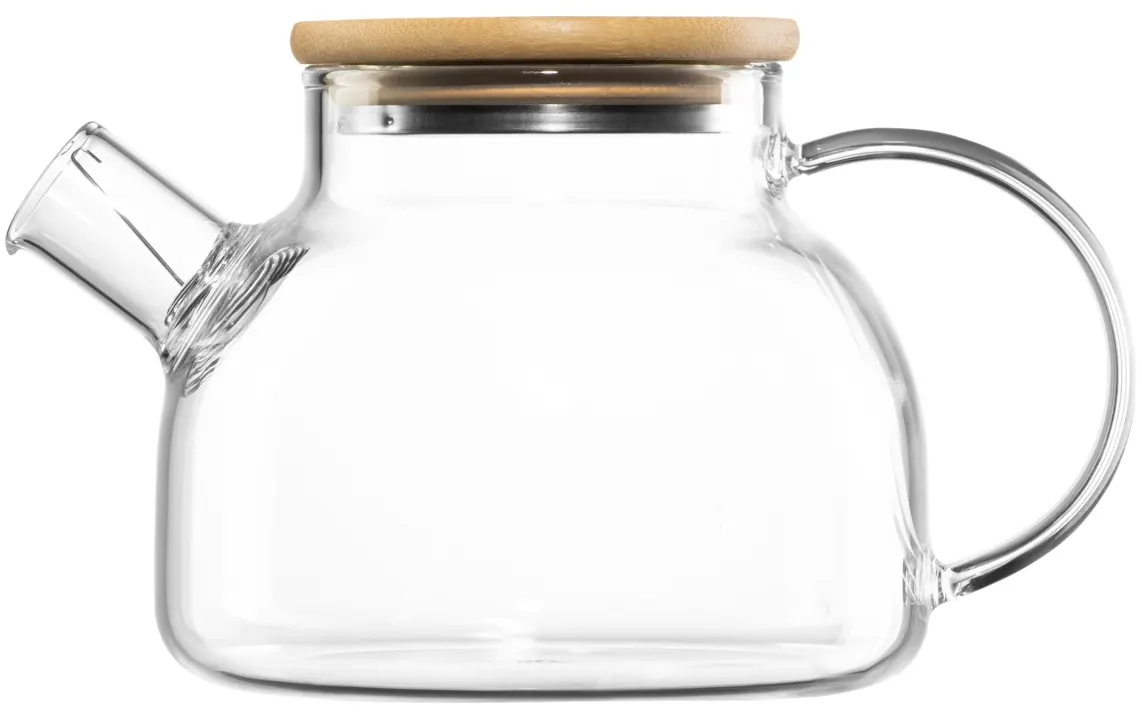 ჩაიდანი Ardesto Teapot Gemini 800ml, borosilicate glass, bamboo, transparent