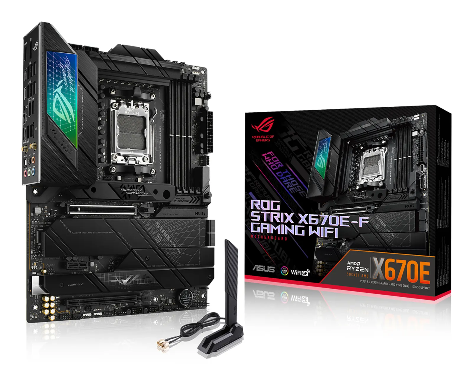 ASUS Motherboard ROG STRIX X670E-F GAMING WIFI sAM5 X670 4xDDR5 M.2 USB HDMI-DP WiFi BT ATX