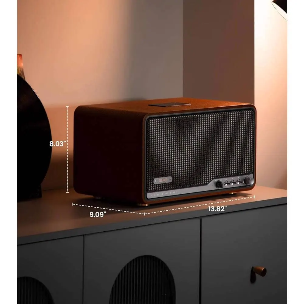 დინამიკი Edifier S300 80W, Bluetooth, WiFi (Apple AirPlay), Type-C, AUX, Hi-Fi Tabletop Speaker, Hi-Res Audio LDAC Brown
