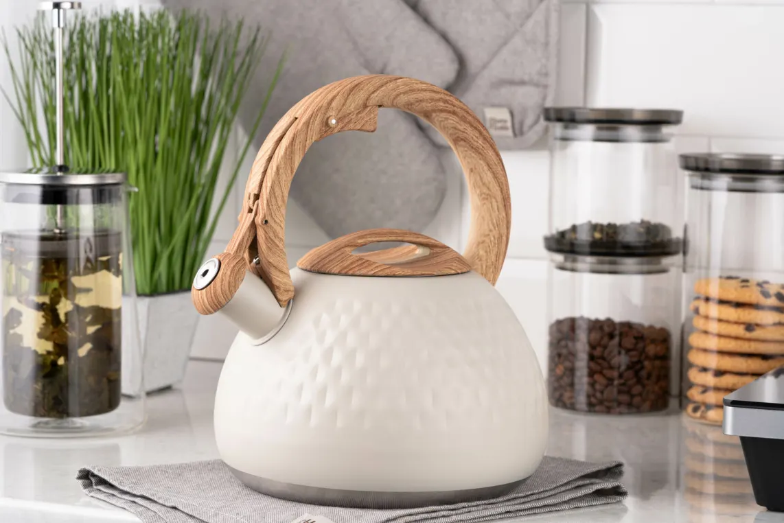 ჩაიდანი Ardesto Kettle Gemini, 2.5l, stainless steel, beige