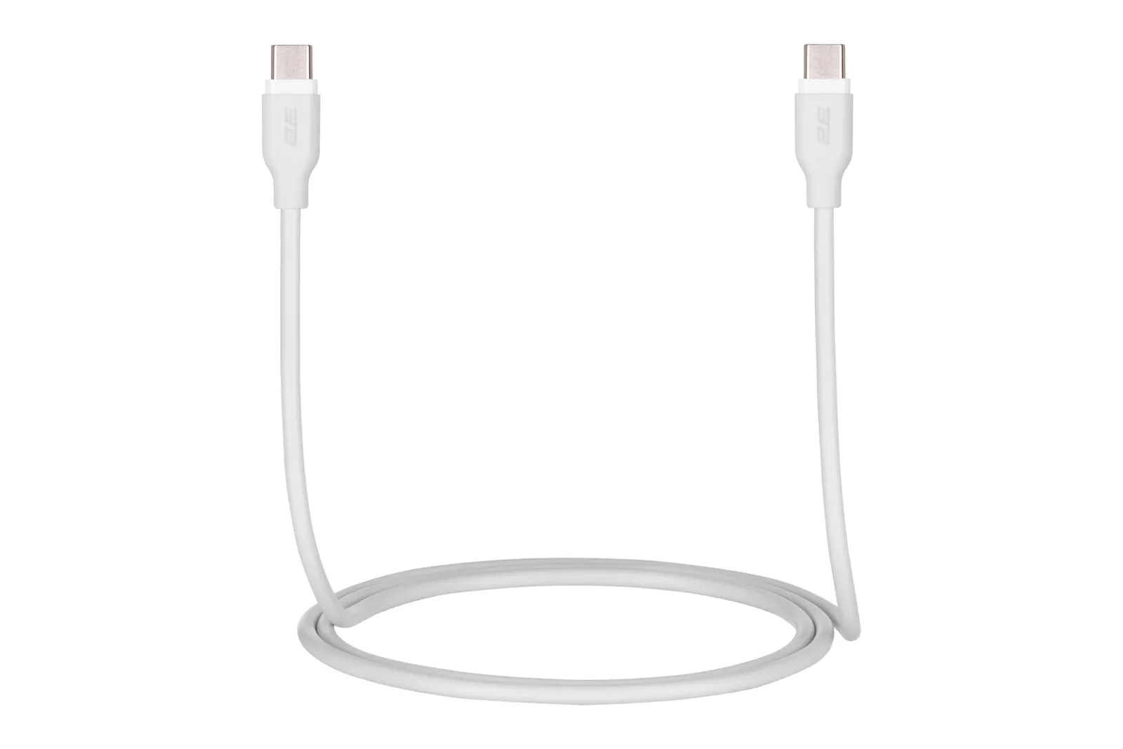 Type-C კაბელი 2E Cable USB-C > USB-C charge/data, 1m, 60W Type-C, Glow, white
