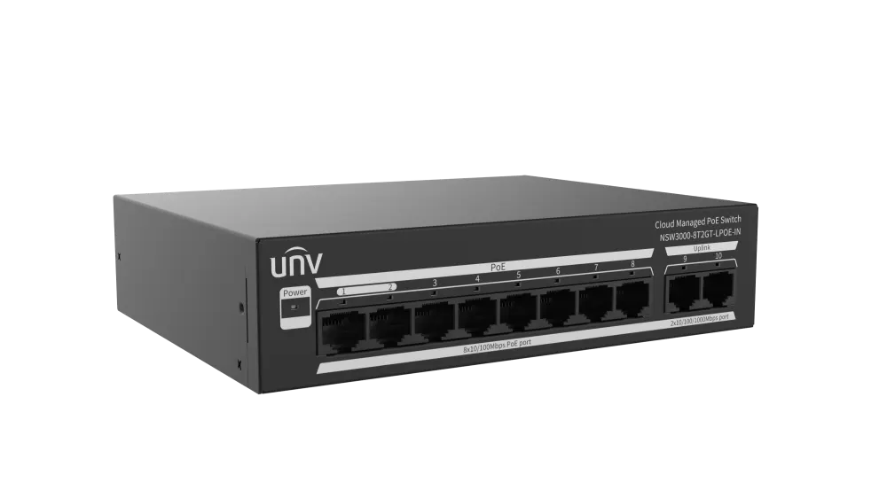 მართვადი PoE სვიჩი - 8 x 10/100Mbps POE port (RJ45) ,2 x GP(RJ45), Uniview NSW3000-8T2GT-LPOE-IN
