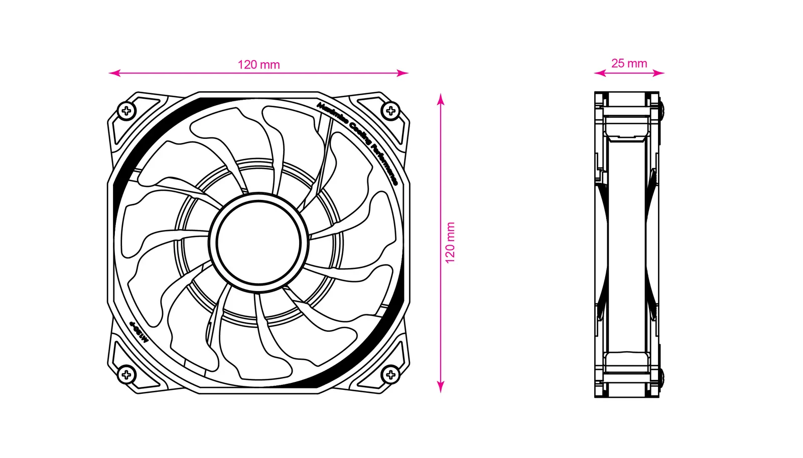 2E Gaming Case fan 2E Gaming Air Cool ACF120PA-ARGB, 120mm, 800-1700rpm, 4pin PWM, + 5V 3pin RGB, 19.4-33.8dBa