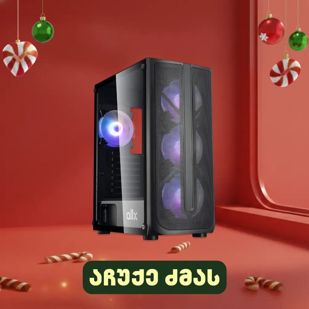 ქეისი ALLX AX-G2148, Computer Case, E-ATX, ATX, MATX, USB 3.0x1, USB 1.0x2, AUDIO, Black