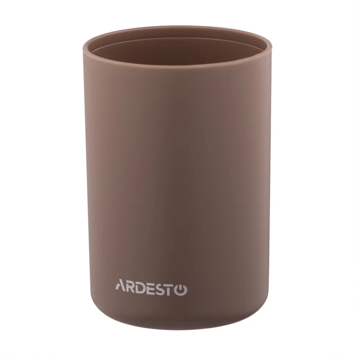 ARDESTO Bathroom set Minimalism 360ml, 3 items, polypropylene, bamboo, taupe