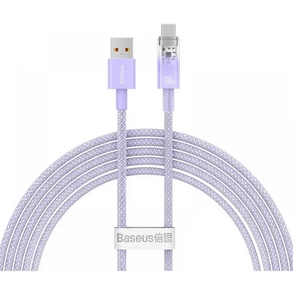 Type-C კაბელი Baseus Explorer USB-A to USB-C 2m Purple