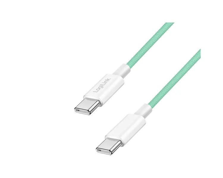კაბელი Logilink CU0348 USB-C to USB-C Cable 60W Nylon Green 1.5m