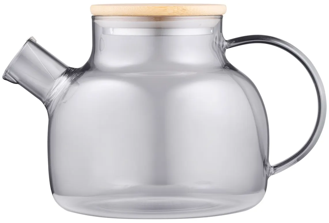 ჩაიდანი Teapot ARDESTO Graphite 1000ml, borosilicate glass, bamboo, grey