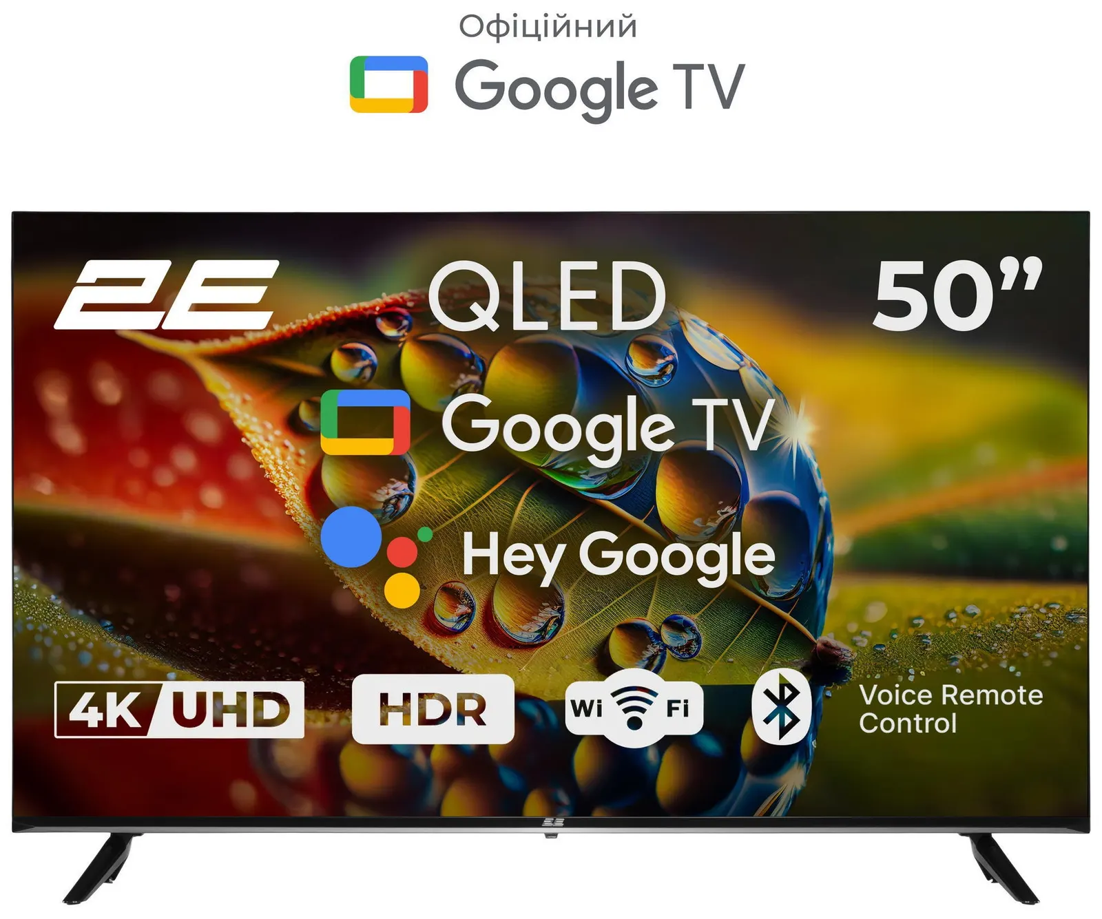 ტელევიზორი TV Set 50" 2E QLED 4K 60Hz Smart Google TV Black