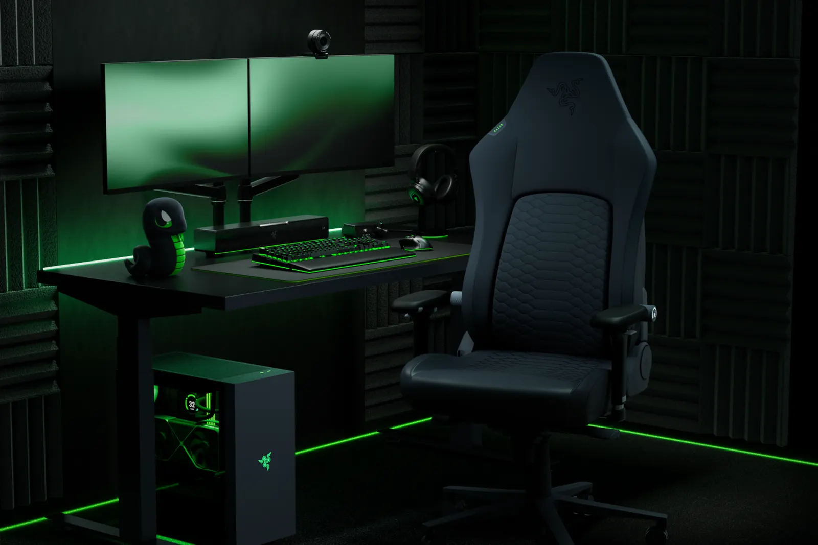 გეიმერული სავარძელი Razer chair Iskur V2 NewGen, EPU leather with CoolTouch™, 4D-Armrests, black