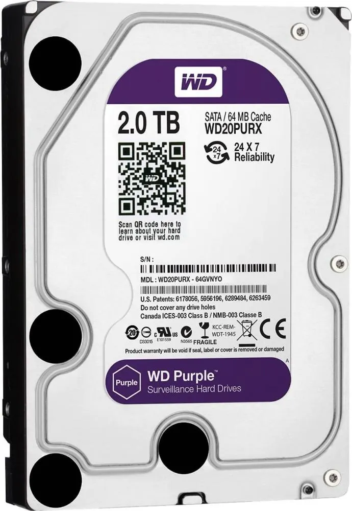 მყარი დისკი - 2TB, SATA HDD Western Digital WD23PURZ