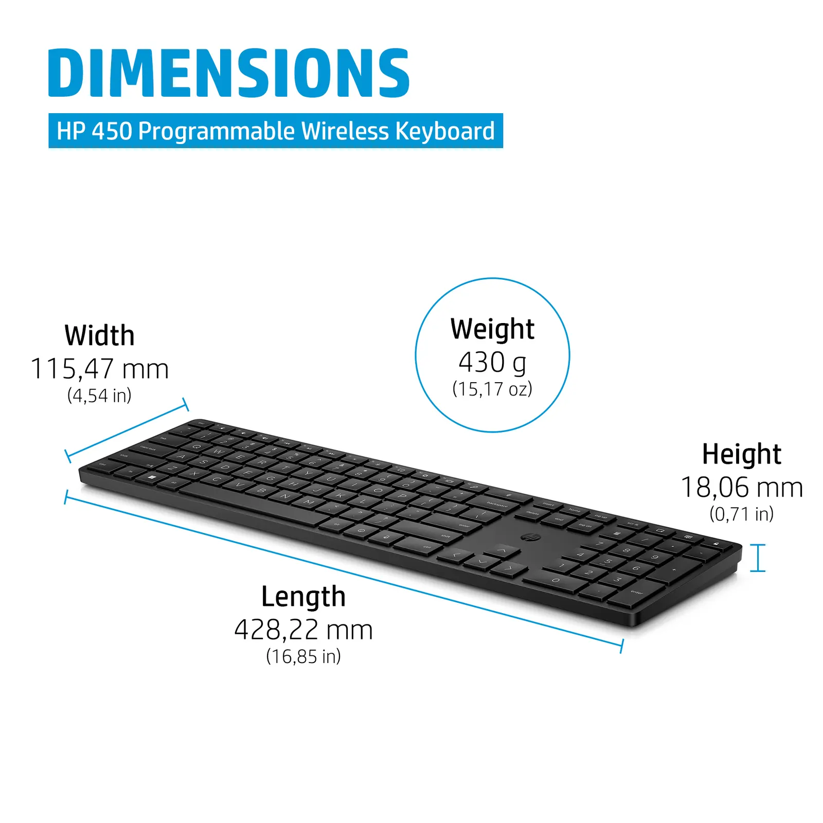 კლავიატურა HP 450 Wireless Black