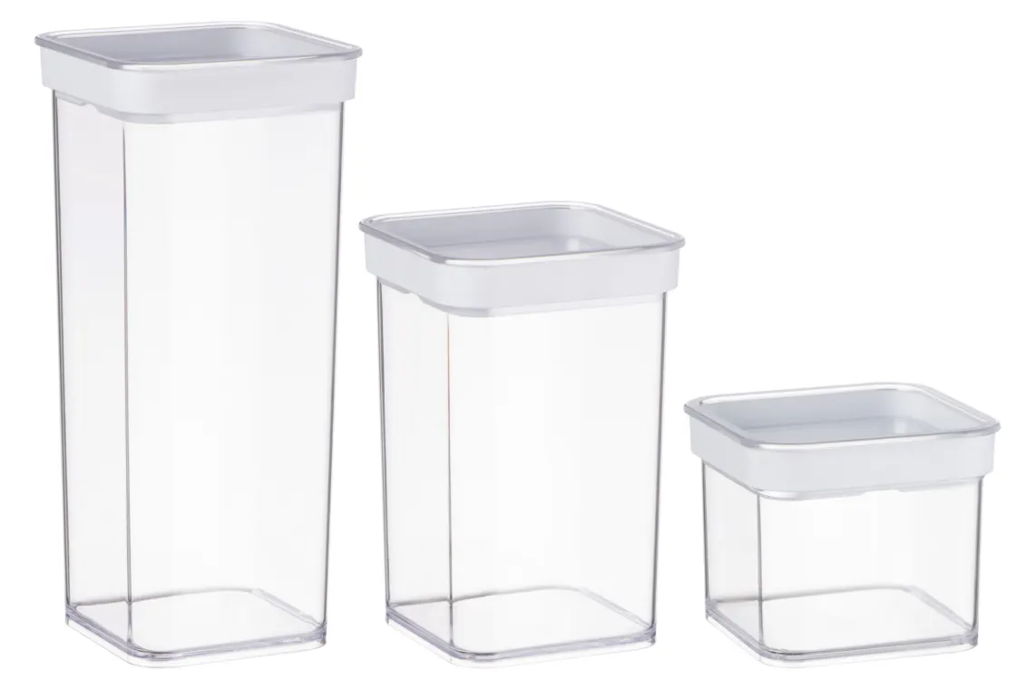 საკვების კონტეინერი Ardesto Food storage containers Fresh, 3pcs, plastic, white