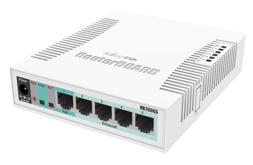მართვადი სვიჩი - CSS106, 5G, 1S, MikroTik CSS106-5G-1S
