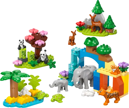კონსტრუქტორი LEGO DUPLO Town 3 in 1 Wild Animals Families 10446