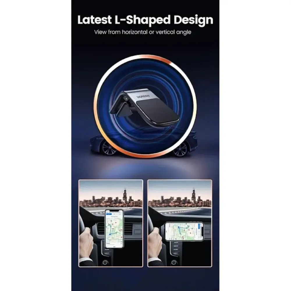 LP290 UGREEN (80712B), Smartphone Car Holder, Black/Silver