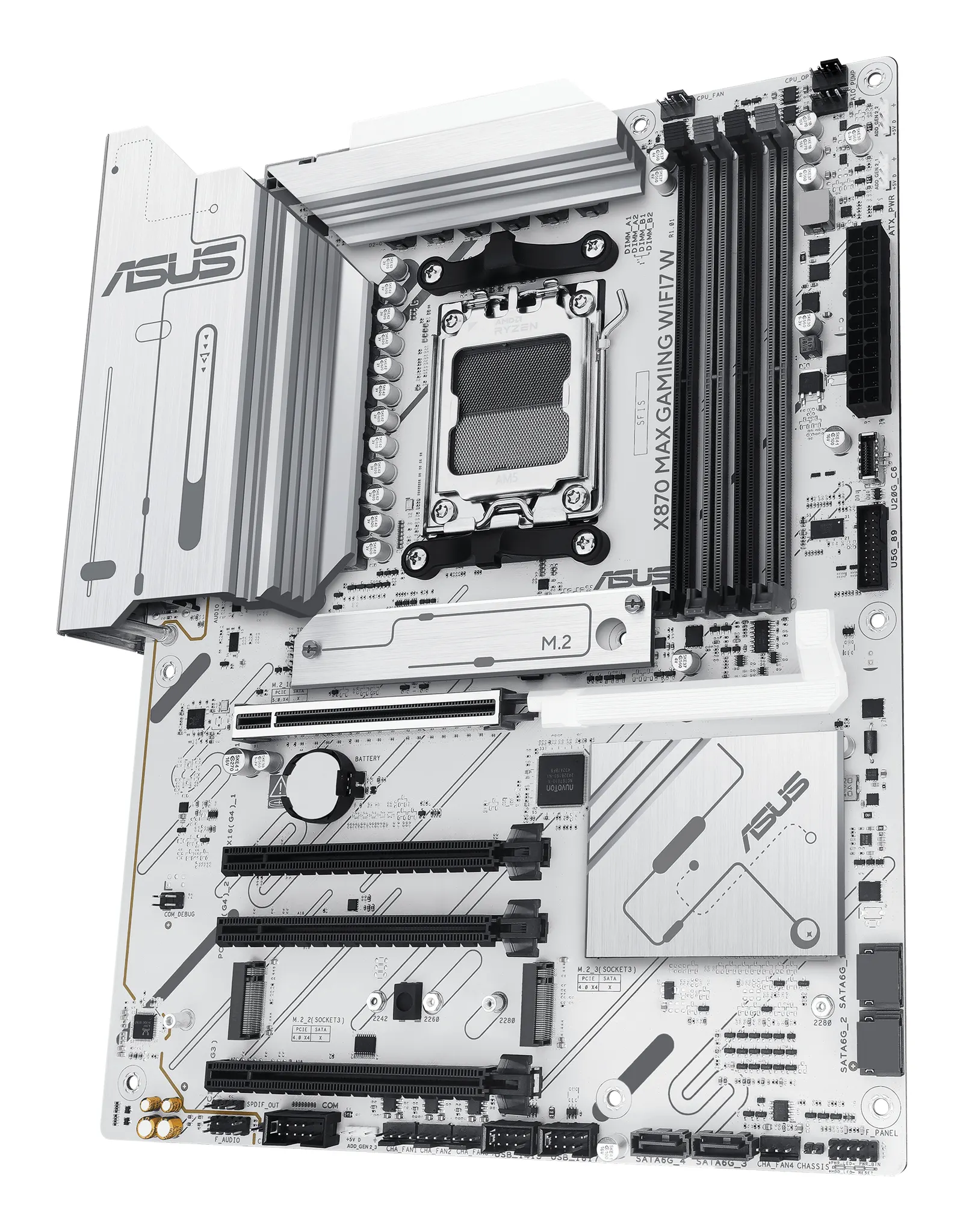 დედაპლატა ASUS Motherboard X870 MAX GAMING WIFI7 W sAM5 X870 4xDDR5 M.2 HDMI USB Type-C WiFi BT ATX white