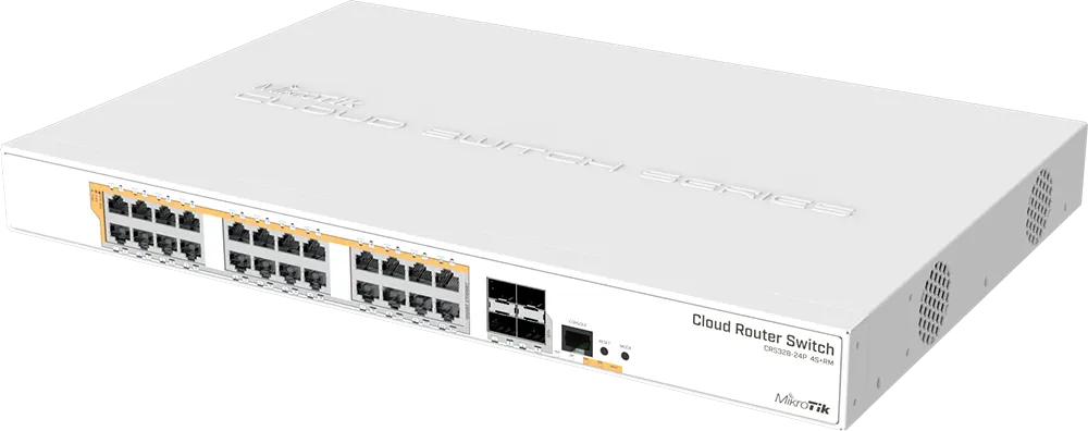 მართვადი PoE სვიჩი - CRS328, L3, 24P af/at, 4S+, MikroTik CRS328-24P-4S+RM