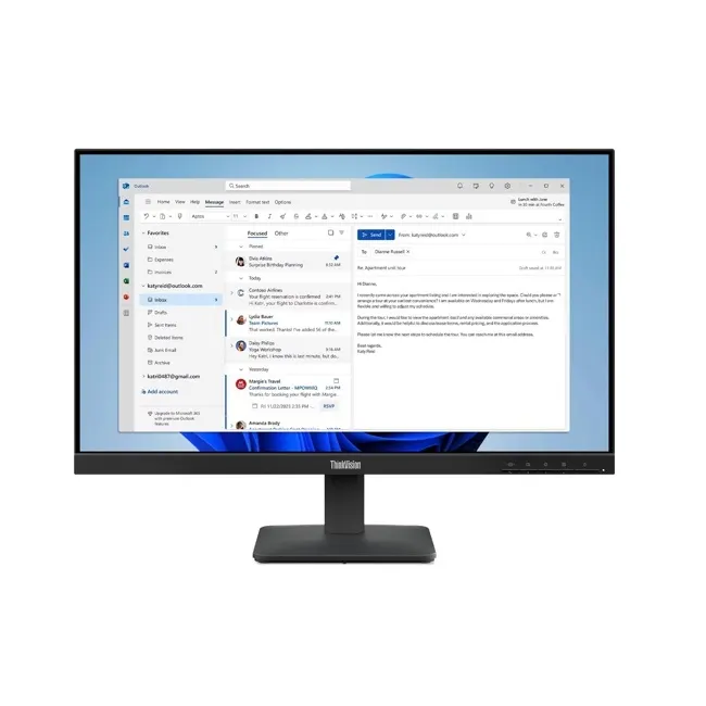 მონიტორი Lenovo ThinkVision S24-4e 23.8"IPS1920x1080, 4ms, 100Hz, 250 nits, 1300:1, 1x HDMI, 1x VGA, Tilt Stand, 3Y