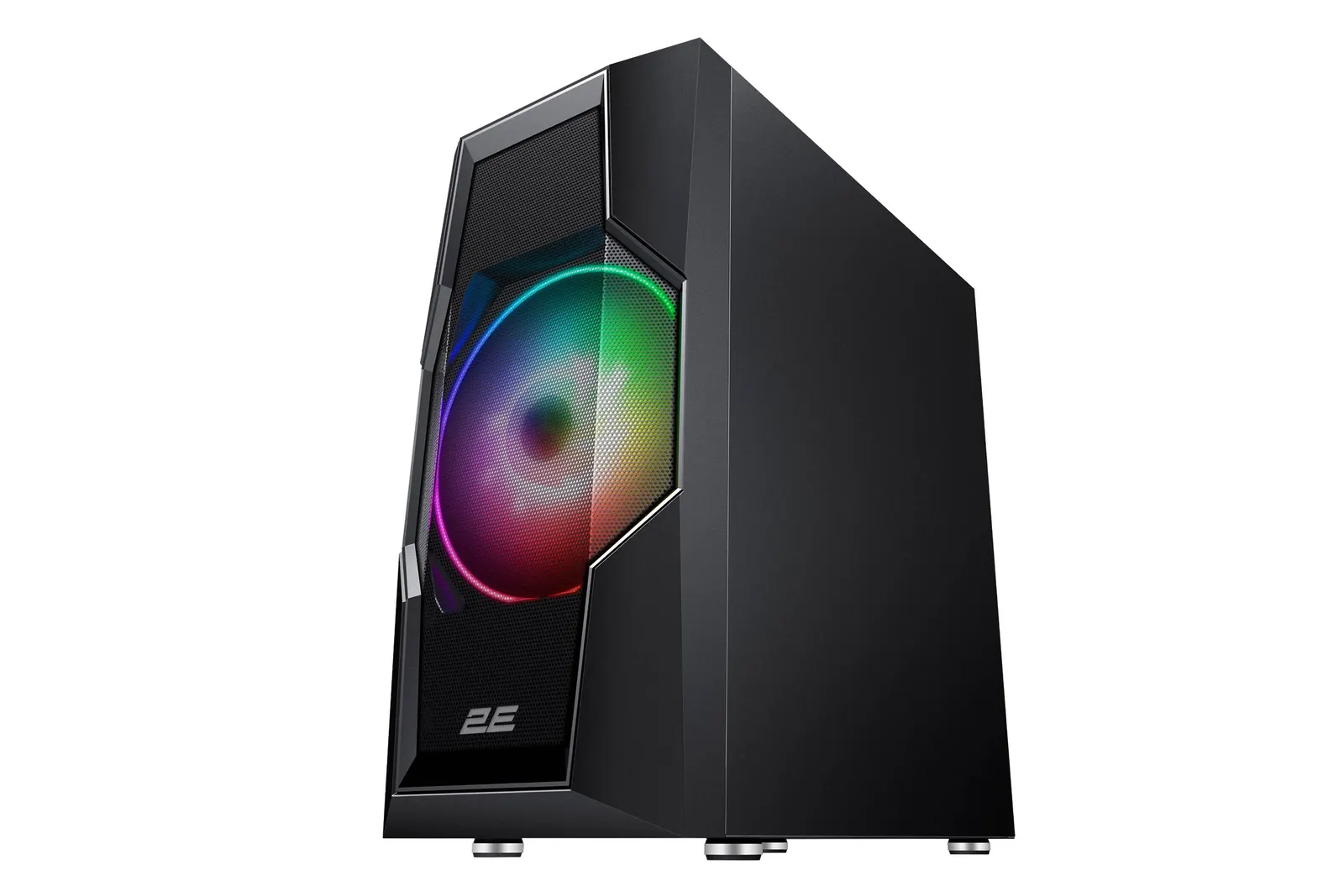 ქეისი 2E GAMING Computer case TURBO (G2057B) , MidT, 2xUSB2.0,1xUSB3.0, 1x200+3x120ARGB,TG (side panel),without PSU,black