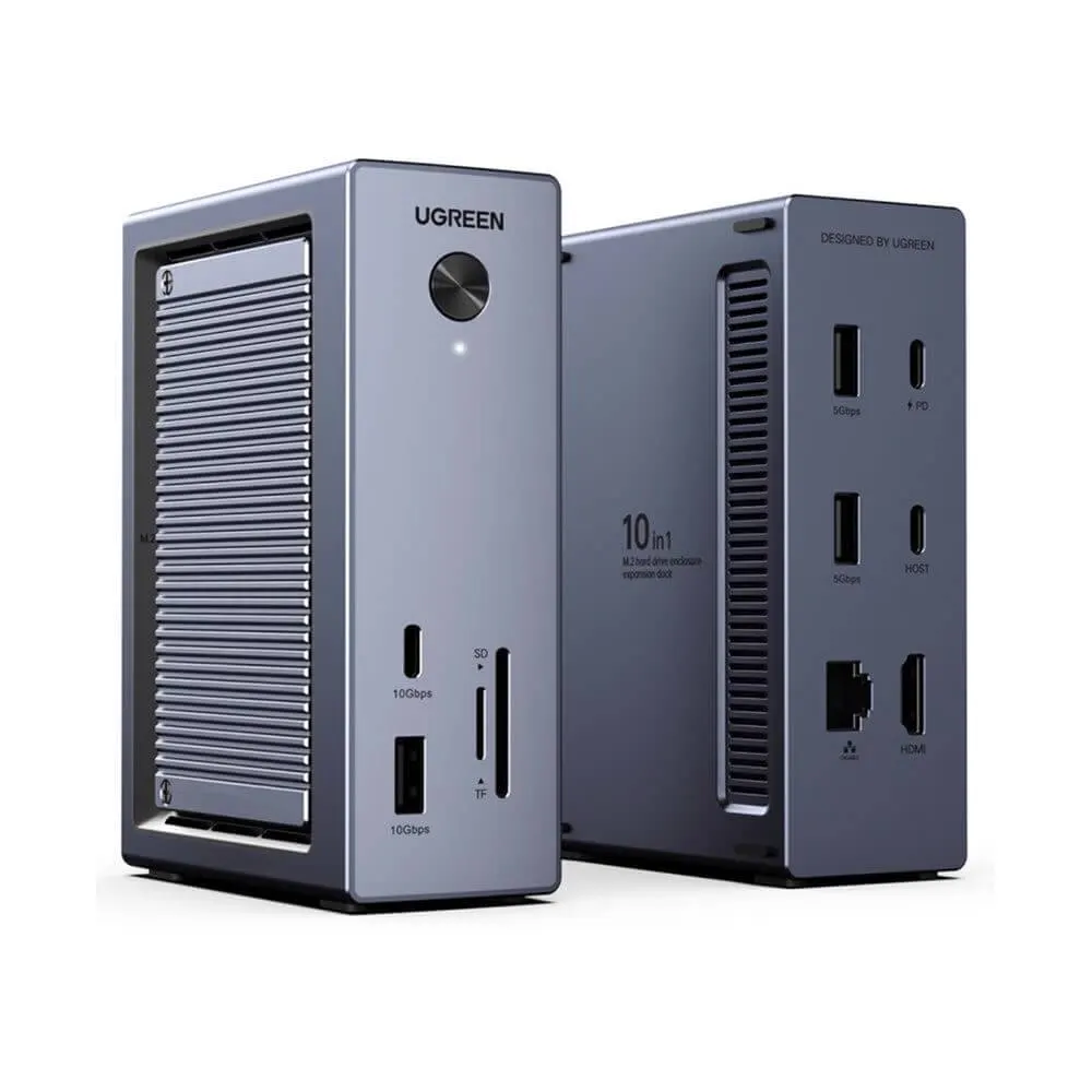 USB-C Docking Station UGREEN CM923 (55735) Revodok Pro, 10-in-1 Type-C Docking Station, Grey
